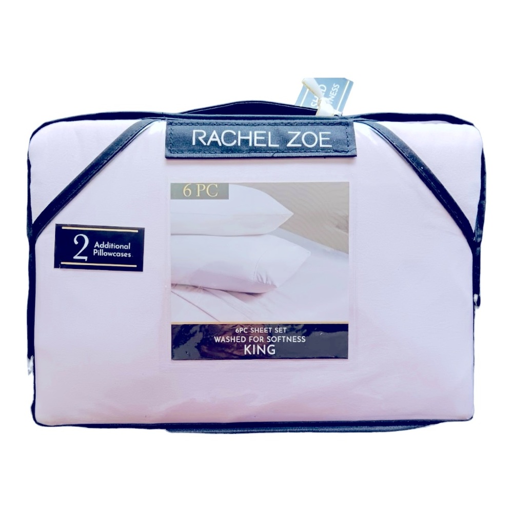 Rachel Zoe 6 Piece Soft Light Lilac Color King Sheet Set